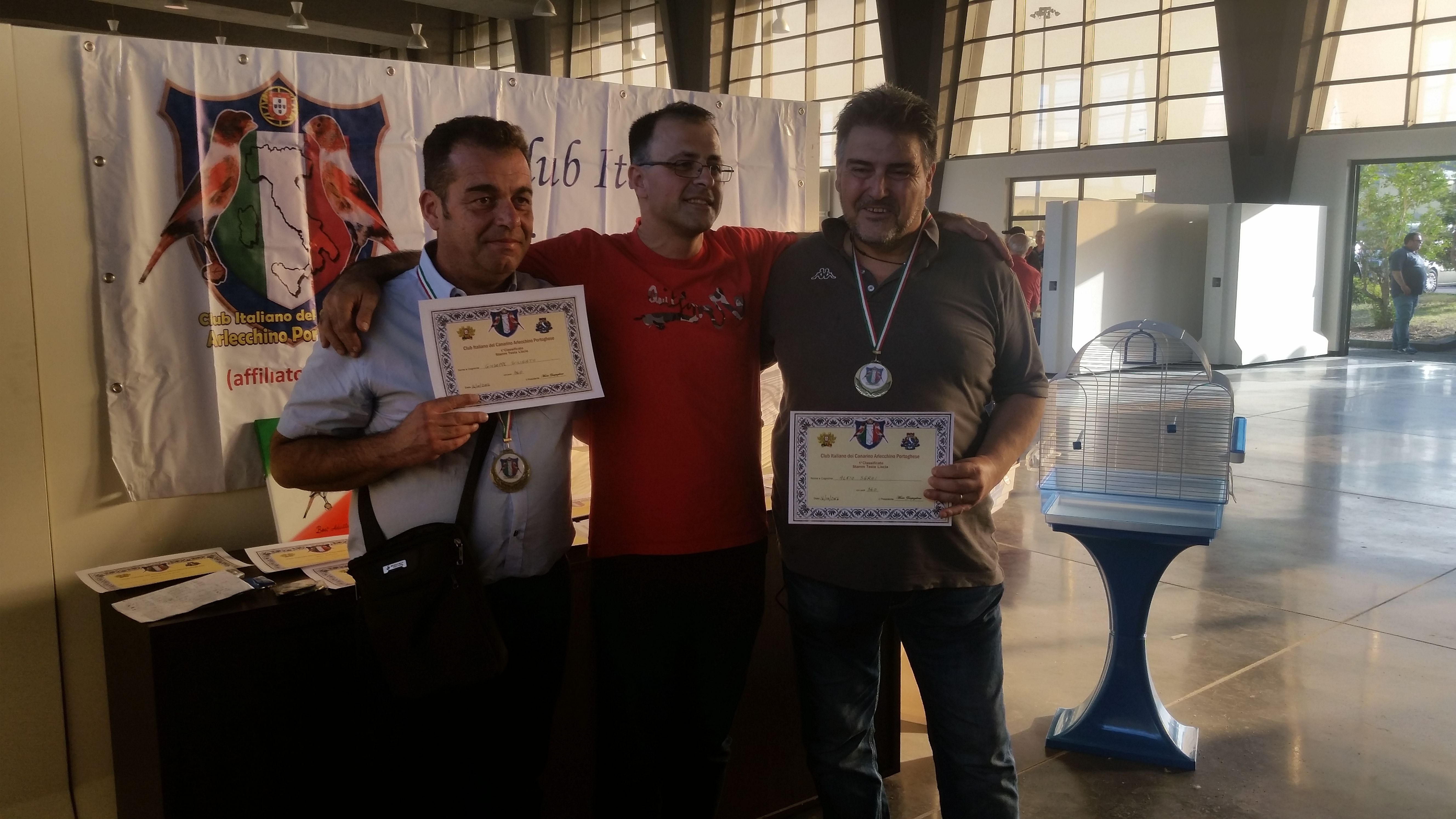 2016 -  IIa edizione  mostra specialistica C.I.C.A.P. 1° posto exequo con uno stamm di maschi consort - la premiazione 